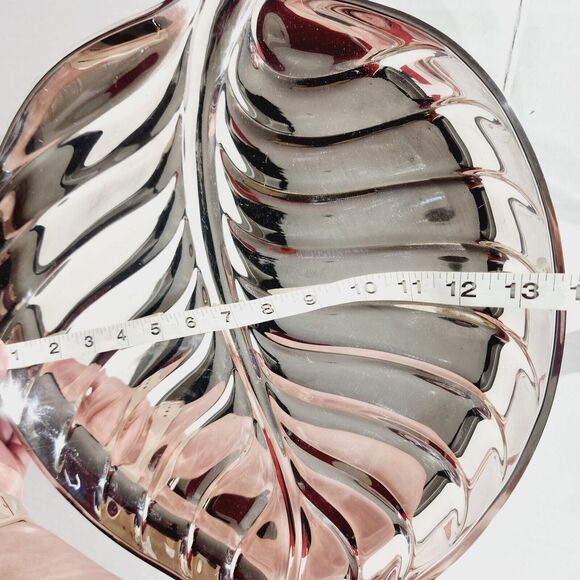 International Silver Co Leaf Serving Tray Decorative Tropical MCM Platter Plated - Picture 8 of 9